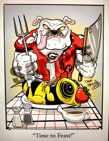 2023 Dave Helwig "Time to Feast" Art vs. Georgia Tech 11x14