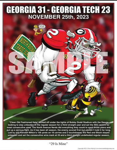 2023 Dave Helwig "29 is Mine" Art vs. Georgia Tech 11x14