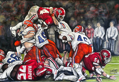2024 Jason M. "Goal Line Stalker" Herschel Walker Artwork- 12x18in