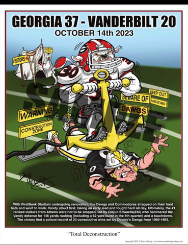 2023 Dave Helwig "Total Deconstruction" Art vs. Vanderbilt 11x14