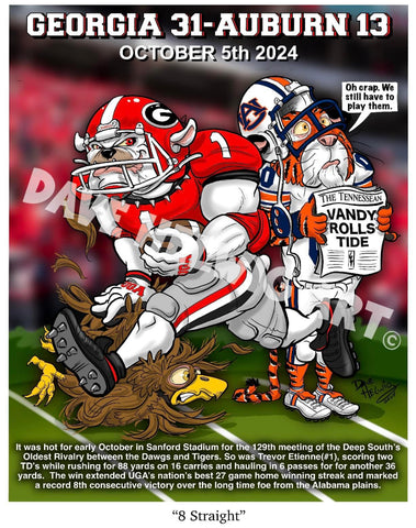 2024 Dave Helwig "8 Straight" vs. Auburn Artwork 11x14