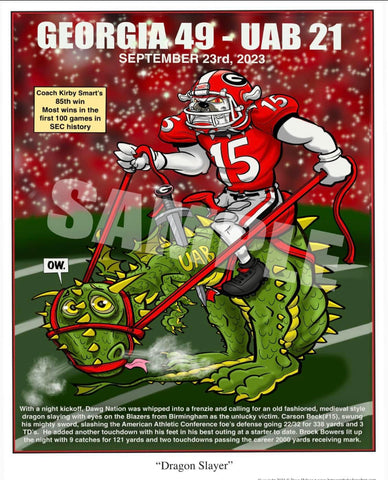 2023 Dave Helwig "Dragon Slayer" Art vs. UAB 11x14