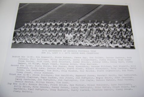 1971 Team Photo w/ Player Names with matte