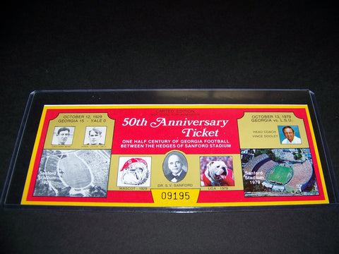1979 50th Anniversary of Sanford Stadium ticket