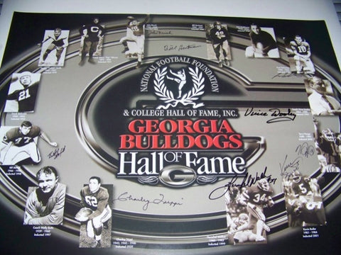 Georgia Bulldogs Autographed Hall of Fame Poster
