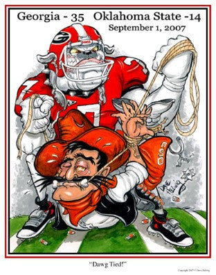 2007 Dave Helwig 'Dawg Tied!' Print Art