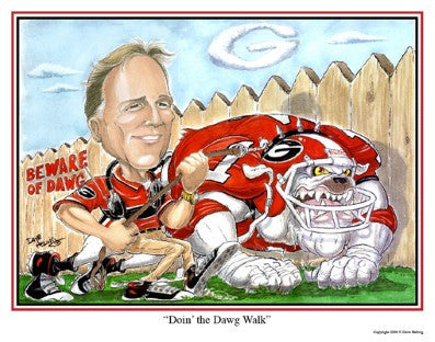 2006 Dave Helwig 'Doin' the Dawg Walk' Mark Richt artwork