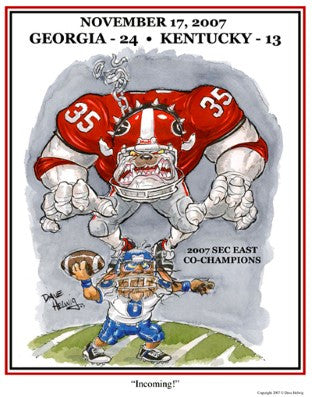 2007 Dave Helwig 'Incoming' SEC East Champs Print Art