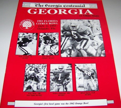 1993 Citrus Bowl Georgia Football Media Guide