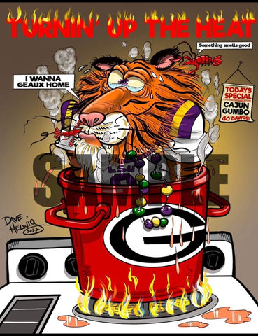 2022 Dave Helwig SEC Championship "Turning Up the Heat" vs. LSU Art 11x14