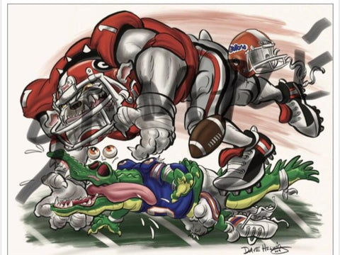 2019 Dave Helwig “Gettin’ that Gator” Georgia Bulldogs Artwork