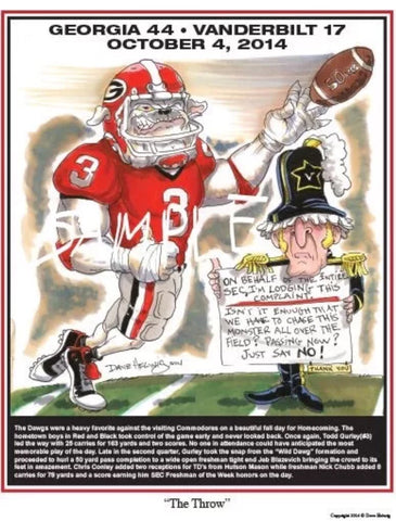 2014 Dave Helwig ‘The Throw’ Todd Gurley Print Art