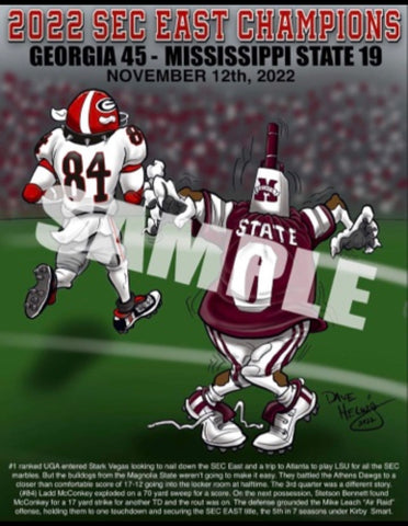 2022 Dave Helwig SEC East Champions "Ring This" vs. MSU  Art 11x14