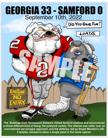 2022 Dave Helwig "Mutt Mashing" vs. Samford Art 11x14