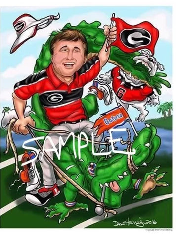 2016 Dave Helwig 'Kirby's J-ville Dawgs' Kirby Smart Print Art