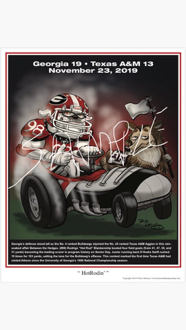 2019 Game Dave Helwig  “HotRodin” Georgia Bulldogs Artwork