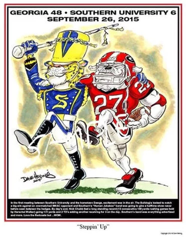 2015 Dave Helwig ‘Steppin Up’ Nick Chubb Print Art