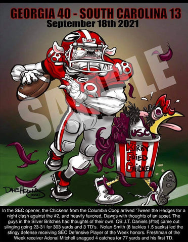2021 Dave Helwig "KFC - Kirby's Fried Chicken" Georgia vs. SC Artwork