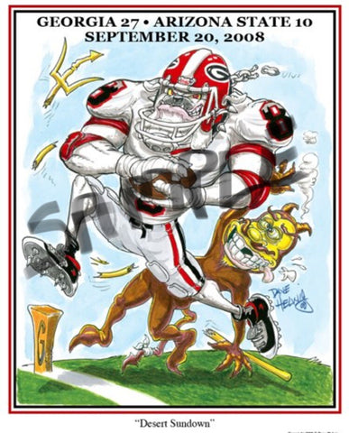 2008 Dave Helwig 'Desert Showdown’ AJ Green Print Art