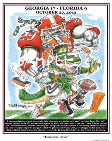 2012 Dave Helwig 'Hurricane Jarvis' Jarvis Jones Print Art