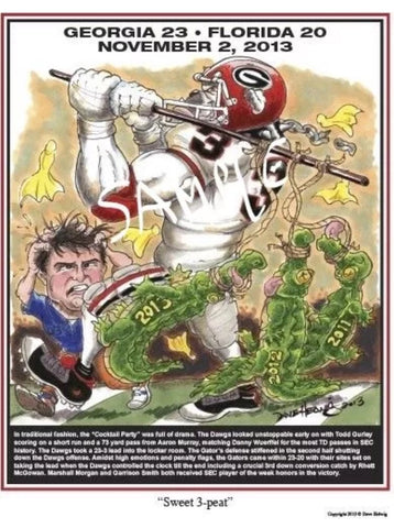 2013 Dave Helwig ‘Sweet Three Peat’ Todd Gurley Print Art
