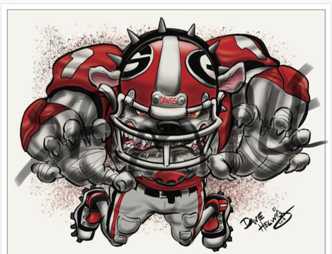 2019 Dave Helwig “Comin’ Attacha ” Georgia Bulldogs Artwork