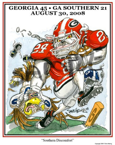 2008 Dave Helwig 'Southern Discomfort’ Knowshon Moreno Print Art