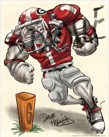 2019 Dave Helwig “Tailback U” Georgia Bulldogs Artwork