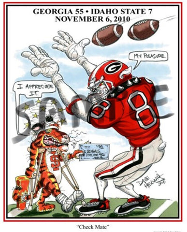 2010 Dave Helwig 'Check Mate’ AJ Green Print Art