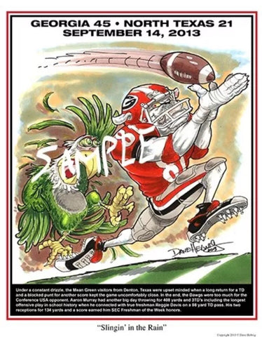 2013 Dave Helwig ‘Slingin in the Rain’ Reggie Davis Print Art