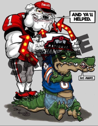 2022 Dave Helwig "Go Away" Pre Game Art vs. Florida 11x14