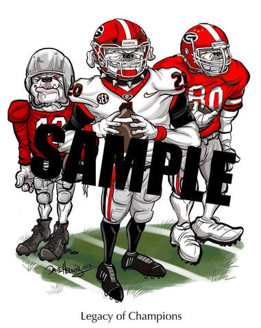 2022 Dave Helwig "Legacy of Champions" National Championship Artwork 11x14