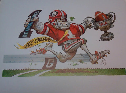 1981 National Champs Jack Davis Georgia Bulldog print