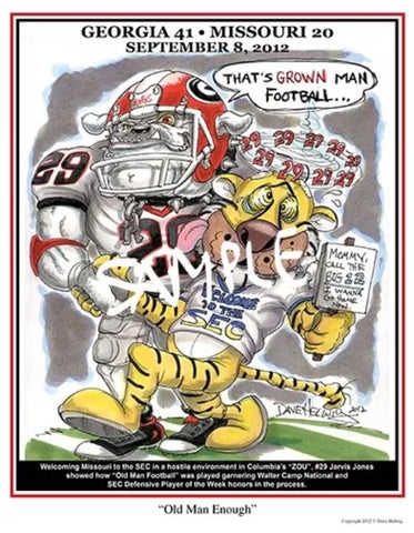 2012 Dave Helwig 'Old Man Enough' Jarvis Jones Print Art