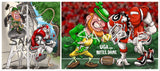 2019 Games Dave Helwig UGA vs. Notre Dame Artwork Lot- 2 prints total