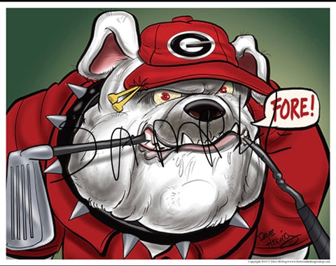 2019 Dave Helwig "FORE" Golf Georgia Bulldawg Print Art