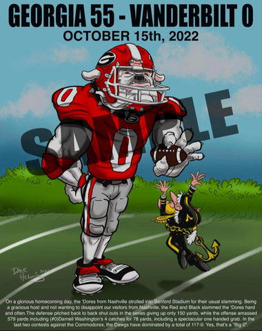 2022 Dave Helwig "Big O" vs. Vanderbilt  Art 11x14