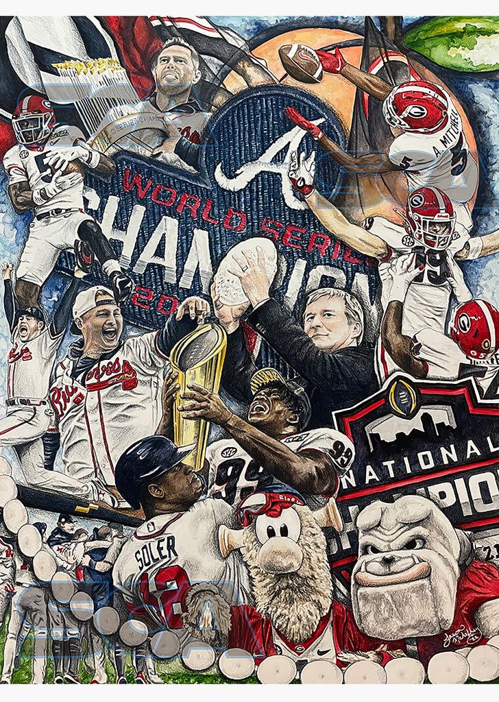 2022 Jason M. Braves & Dawgs Championship Artwork- 12x18in – Between The  Hedges Shop
