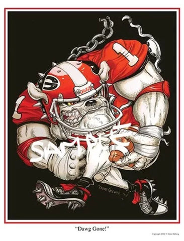 2012 Dave Helwig 'Dawg Gone’ UGA Print Art