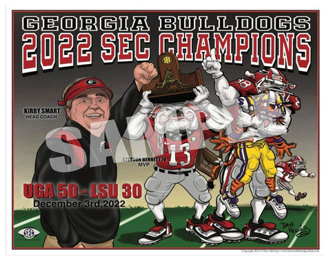 2022 Dave Helwig SEC Champions Artwork Art 11x14