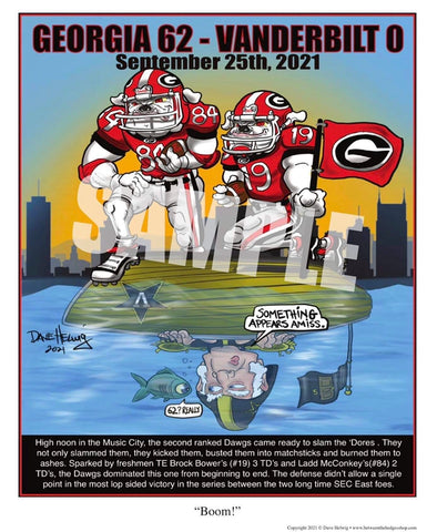 2021 Dave Helwig "Boom" Georgia vs. Vanderbilt Artwork