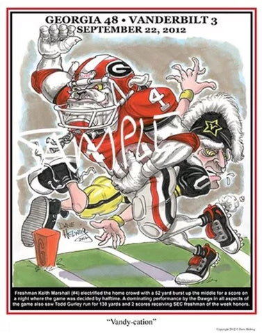 2012 Dave Helwig 'Vandy-cation' Keith Marshall Print Art