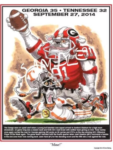2014 Dave Helwig ‘Mine’ vs. Tennessee Josh Dawson Print Art