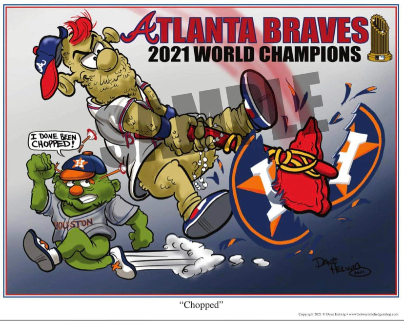 2021 Dave Helwig Atlanta Braves World Champions Baseball Artwork – Between  The Hedges Shop
