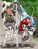 2019 Games Dave Helwig UGA vs. Notre Dame Artwork Lot- 2 prints total