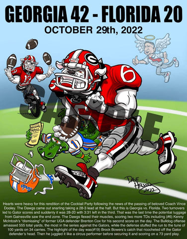 2022 Dave Helwig "You're Dismissed" vs. Florida  Art 11x14