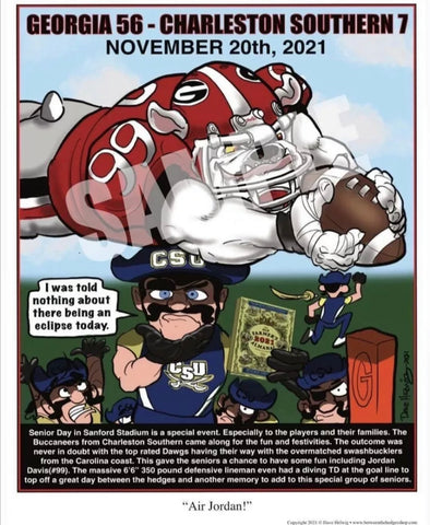2021 Dave Helwig "Air Jordan" Georgia vs. Charleston Southern Artwork