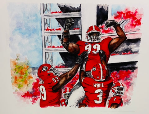 2021 Jason M. "Big JD 99 Flex" Jordan Davis Touchdown Artwork- 12x18in