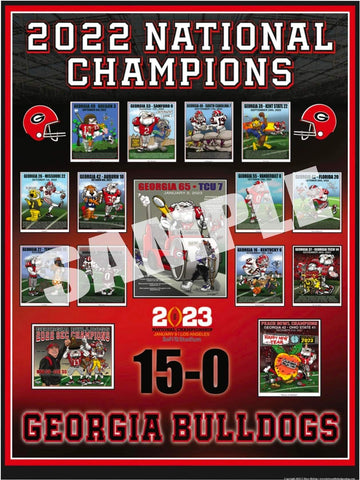 2023 Dave Helwig 2022 National Championship Season Stetson Bennett and Javon Bullard  Dawgs Art 18x24
