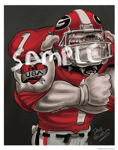 2018 Dave Helwig “Feel the Love” Georgia Bulldogs Artwork